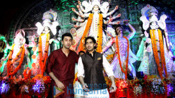 Ranbir Kapoor, Ayan Mukerji and Kajol snapped at the North Sarbojini Durga Pandal
