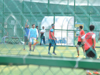 Ranbir Kapoor and Abhishek Bachchan snapped at football practice