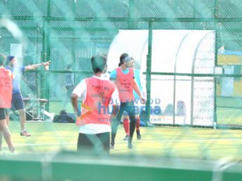 Ranbir Kapoor and Abhishek Bachchan snapped at football practice