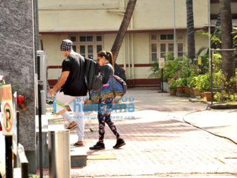 Bipasha Basu and hubby Karan Singh Grover snapped entering the gym