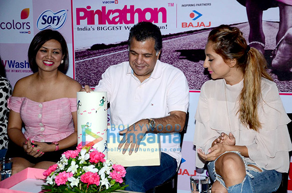 milind anusha at the announcement of fifth edition of pinkathon 5