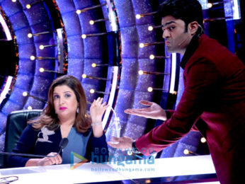 Jacqueline Fernandez, Farah Khan, Manish Paul & Karan Johar snapped on the sets of Jhalak Dikhhla Jaa