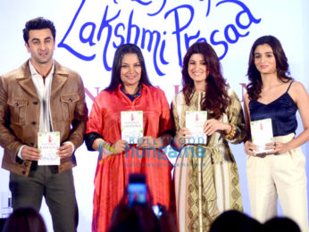 Ranbir Kapoor, Alia Bhatt & Akshay Kumar at the launch of Twinkle Khanna's book 'The Legend Of Lakshmi Prasad'