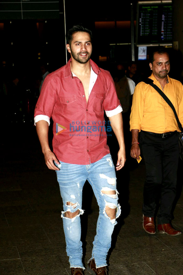 Varun Dhawan, Prachi Desai and Neha Dhupia snapped at the Mumbai airport