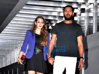 Yuvraj Singh & Hazel Keech snapped post dinner at Hakassan