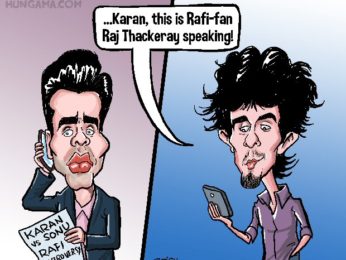 Bollywood Toons: Karan Johar vs Sonu Nigam over Mohd Rafi Bollywood Toons: Karan Johar vs Sonu Nigam over Mohd Rafi