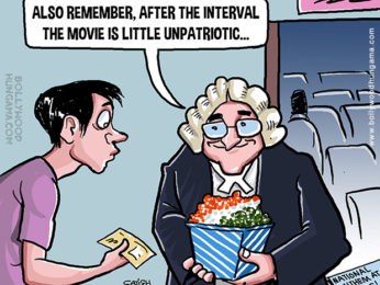 Bollywood Toons: National Anthem compulsory at movie theatres!