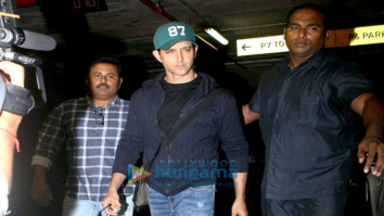 Hrithik Roshan snapped arriving back from Singapore