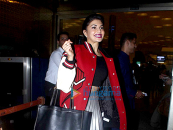 Jacqueline Fernandez snapped at the airport leaving for New York