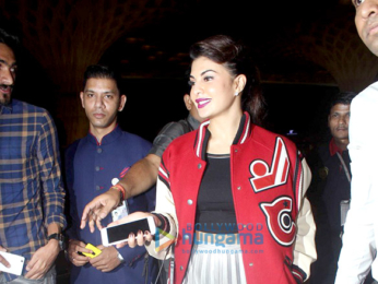 Jacqueline Fernandez snapped at the airport leaving for New York