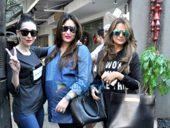 Kareena Kapoor Khan, Karisma Kapoor and Amrita Arora snapped post lunch in Bandra