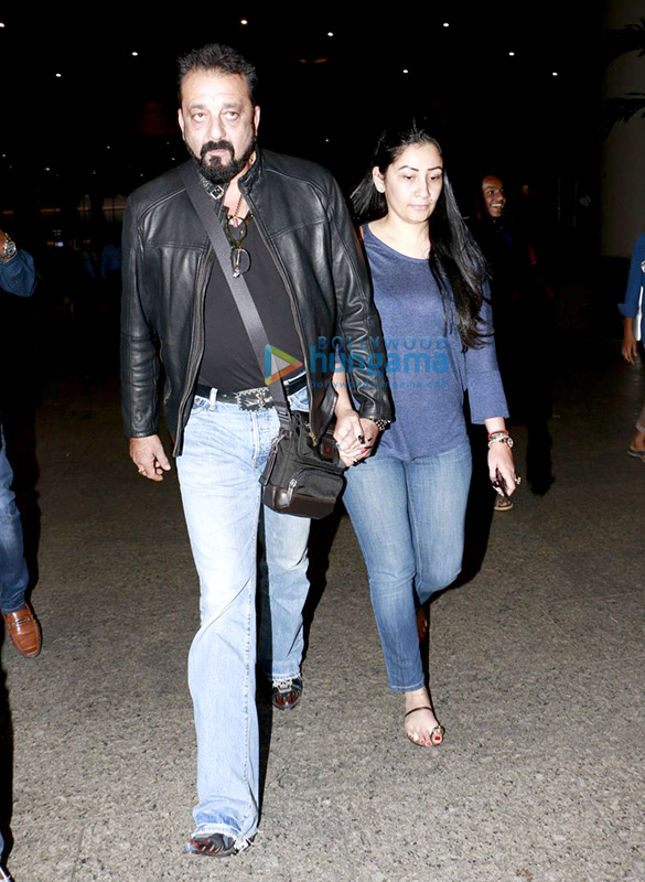 Sanjay Dutt and Manyata Dutt snapped at the airport returning from Dubai
