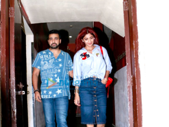 Shilpa Shetty Kundra & Raj Kundra snapped post a movie screening