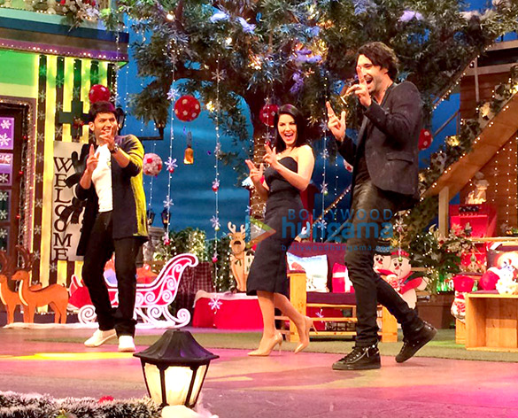 sunny leone daniel weber on the sets of the kapil sharma show 2