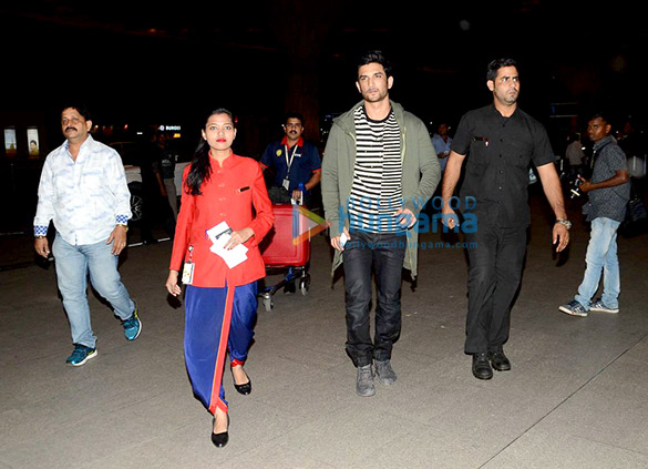 Sushant Singh Rajput and Neha Dhupia snapped at the airport Sushant Singh Rajput and Neha Dhupia snapped at the airport