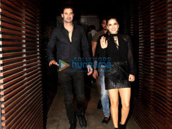Sunny Leone snapped with hubby post dinner at Estella, Juhu