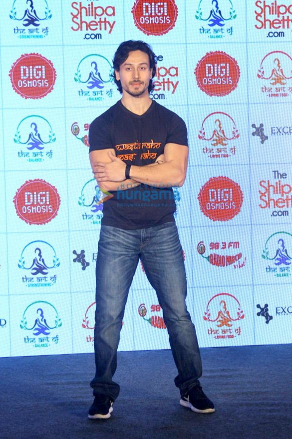 tiger shroff graces the launch of shilpa shettys wellness series 4
