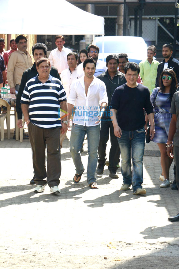 varun dhawan david dhawan and sajid nadiadwala at judwaa 20th year media meet 2