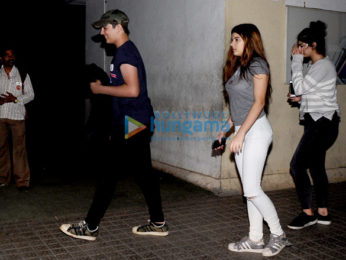 Aarav Kumar snapped with his close friends post a movie screening at PVR Juhu
