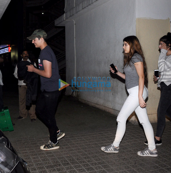 aarav kumar snapped with his close friends post a movie screening at pvr juhu 3