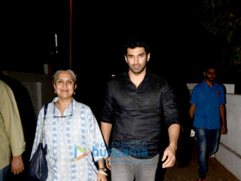Aditya Roy Kapur snapped with his mom and brother at Prithvi Theatre