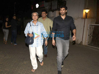 Aditya Roy Kapur snapped with his mom and brother at Prithvi Theatre