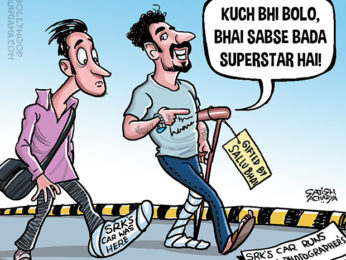 Bollywood Toons: Shahrukh’s car accidentally hits a photographer! Bollywood Toons: Shahrukh’s car accidentally hits a photographer!
