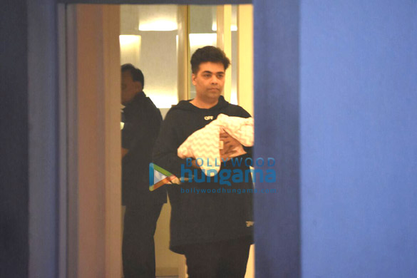 Karan Johar snapped taking his twins Yash & Roohi home