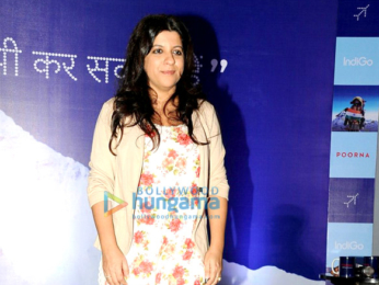 Rahul Bose, Zoya Akhtar & Barkha Dutt at their film Poorna's promotions