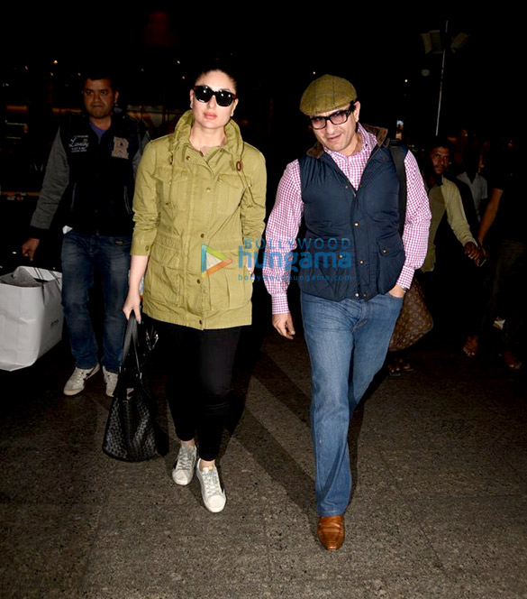 Saif Ali Khan & Kareena Kapoor Khan return from London Saif Ali Khan & Kareena Kapoor Khan return from London