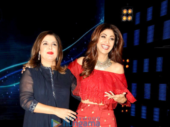 Shilpa Shetty & Farah Khan snapped on the sets of Indian Idol