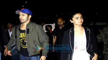 Varun Dhawan and Alia Bhatt return from the promotions of their film Badrinath Ki Dulhania in Kolkata