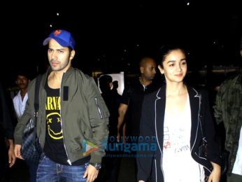 Varun Dhawan & Alia Bhatt return from 'Badrinath Ki Dulhania' promotions in Kolkata