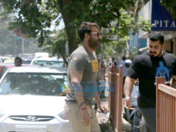 Ajay Devgnsnapped as he enters a gym in Juhu