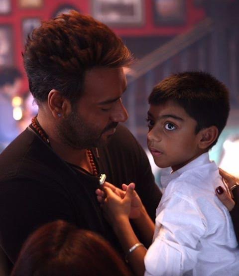 Ajay Devgn shares a candid moment with son Yug on the sets of Golmaal Again