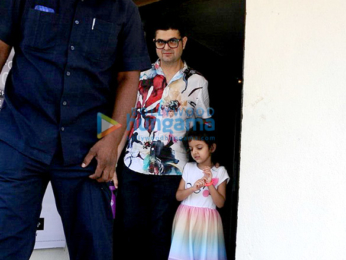Akshay Kumar snapped with his family post a movie screening at PVR Juhu