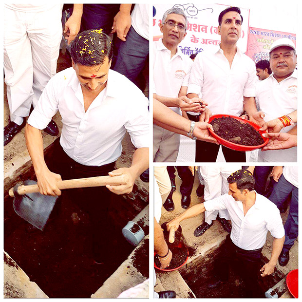 Check out Akshay Kumar gets down and dirty digging a pit for Toilet