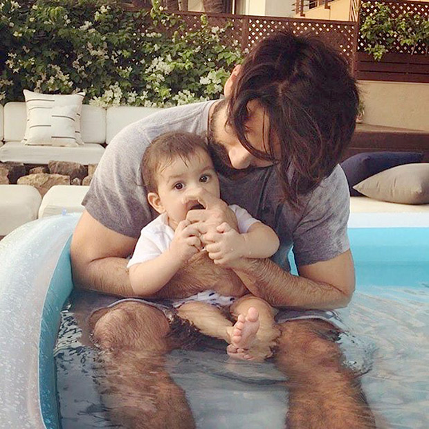 It's father-daughter time for Shahid Kapoor as he spends some quality time with daughter Misha in a pool