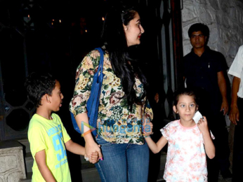 Manyata Dutt snapped with kids post dinner at a restaurant in Bandra