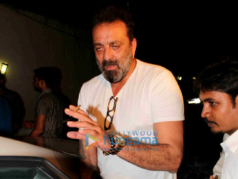 Sanjay Dutt, Mahesh Bhatt & Pooja Bhatt snapped post meeting at Vishesh Films' office