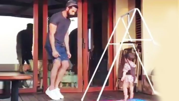 Shahid Kapoor teaches daughter Misha some cool moves!! Shahid Kapoor teaches daughter Misha some cool moves!!