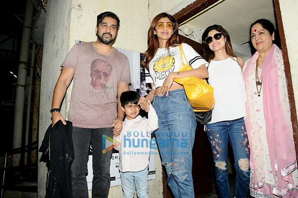 Shilpa Shetty and family snapped post a movie screening at PVR, Juhu Shilpa Shetty and family snapped post a movie screening at PVR, Juhu