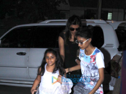 Sushmita Sen snapped with her daughters post a spa session in Bandra