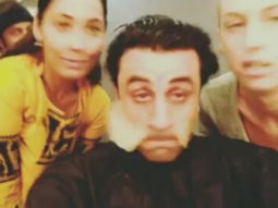 This goofy video of Ranbir Kapoor taking off his makeup at Sanjay Dutt biopic shoot is hilarious