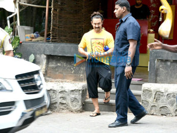 Aamir Khan snapped post spa session