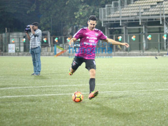 Abhishek Bachchan and Ranbir Kapoor play a friendly football match with the CISF personnels