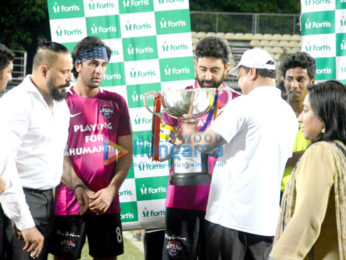 Abhishek Bachchan and Ranbir Kapoor play a friendly football match with the CISF personnels