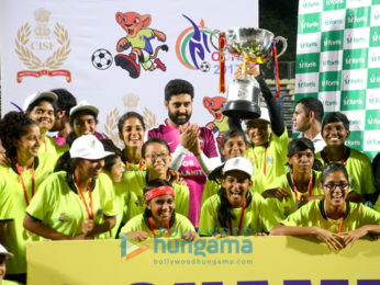 Abhishek Bachchan and Ranbir Kapoor play a friendly football match with the CISF personnels