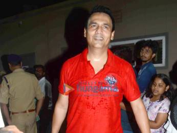 Abhishek Bachchan and Ranbir Kapoor play a friendly football match with the CISF personnels
