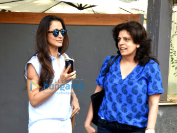 Gayatri Oberoi snapped with a friend post meeting at Sequel